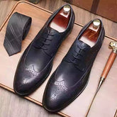 Men's British Pointed Toe Business Formal Wear Wedding Shoes